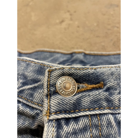 Levis 501 XX Jeans Mens 36x27 Light Wash Blue Straight Leg Button Fly Distressed - Picture 5 of 16